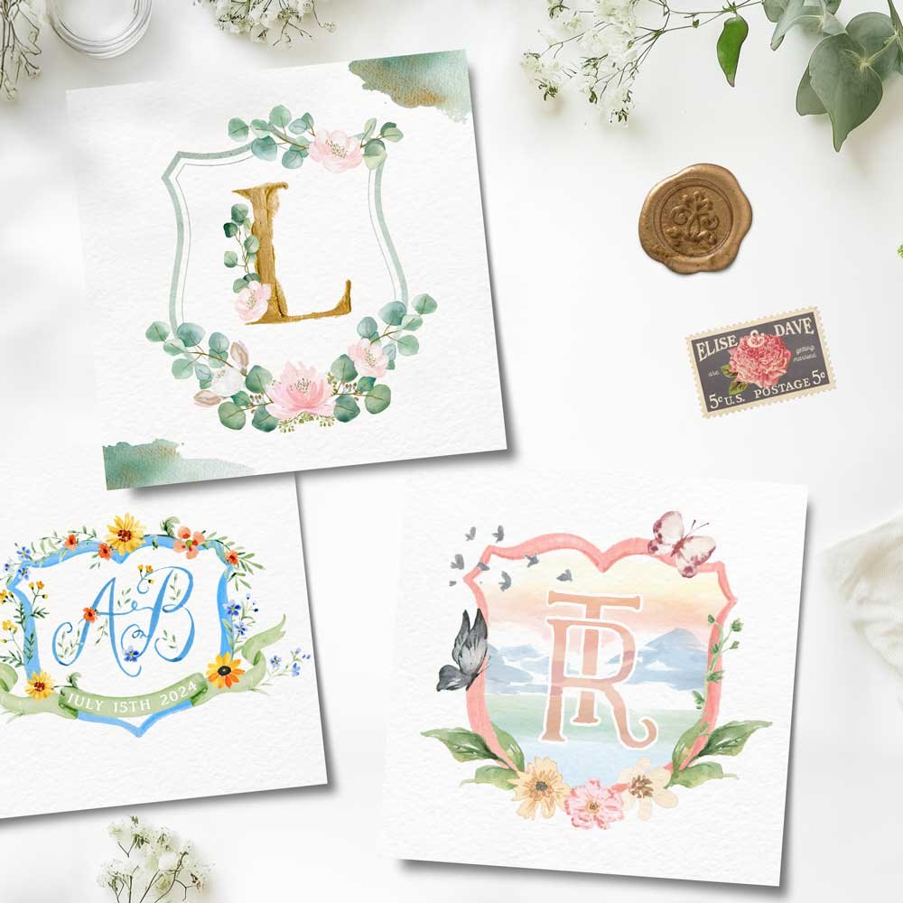 A custom monogram is such a sweet way to make your stationery feel like you.

Whether it weaves in your wedding colors, a favorite bloom, or a subtle whimsical detail, it becomes a little emblem of your story.

We love carrying that mark from save th