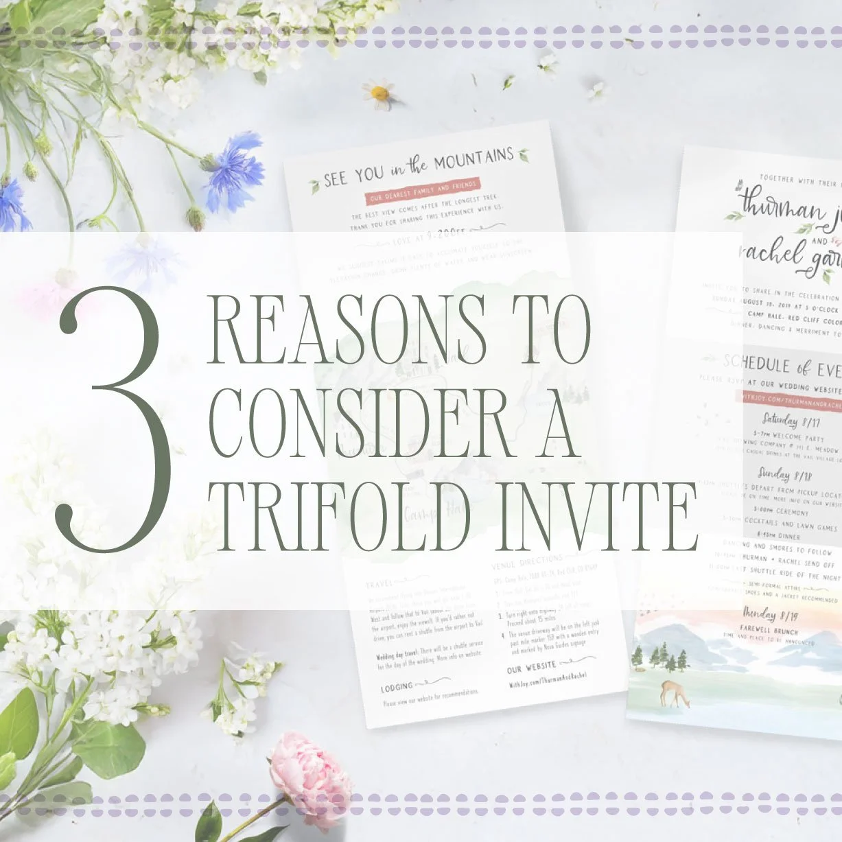 Trifold designs are one of our favorite ways to combine storytelling with functionality ✨

They give you the space to share all the important details, while also creating a really thoughtful experience for your guests from the moment they open it.

I
