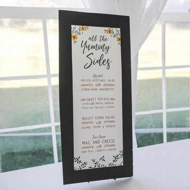 We love a large format menu moment ✨

It&rsquo;s such a simple way to let guests know what&rsquo;s being served, especially for buffet or family-style dinners. 

Functional, but still a chance to add a thoughtful design detail to your space for a ful