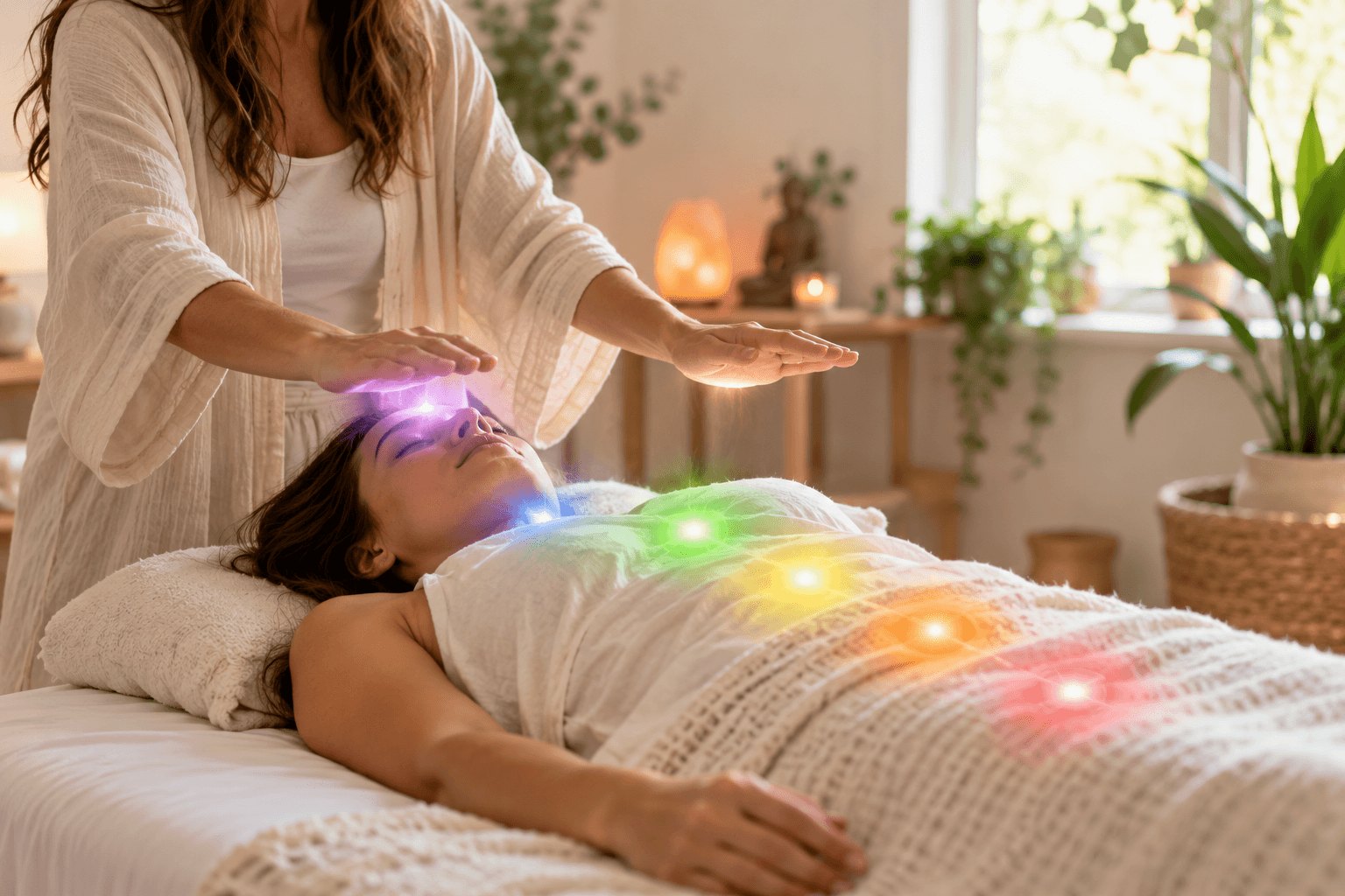 performing reiki to heal chakras in Eden Prairie, MN