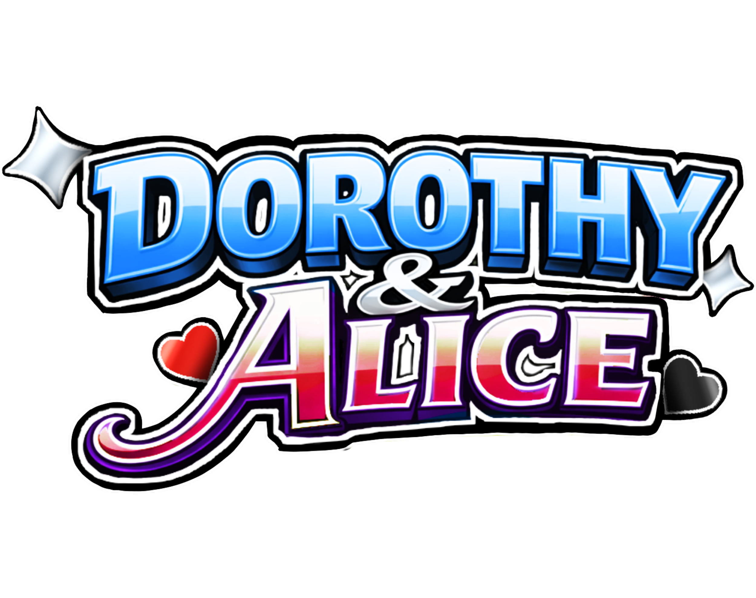 Colorful neon sign with the words 'Doory! & Face' in gradient shades of blue, purple, pink, and orange, decorated with small hearts and abstract accents.
