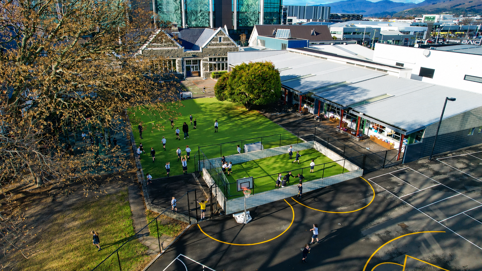 Aerial photography of St Michael's Church School by FrameTheory Visuals