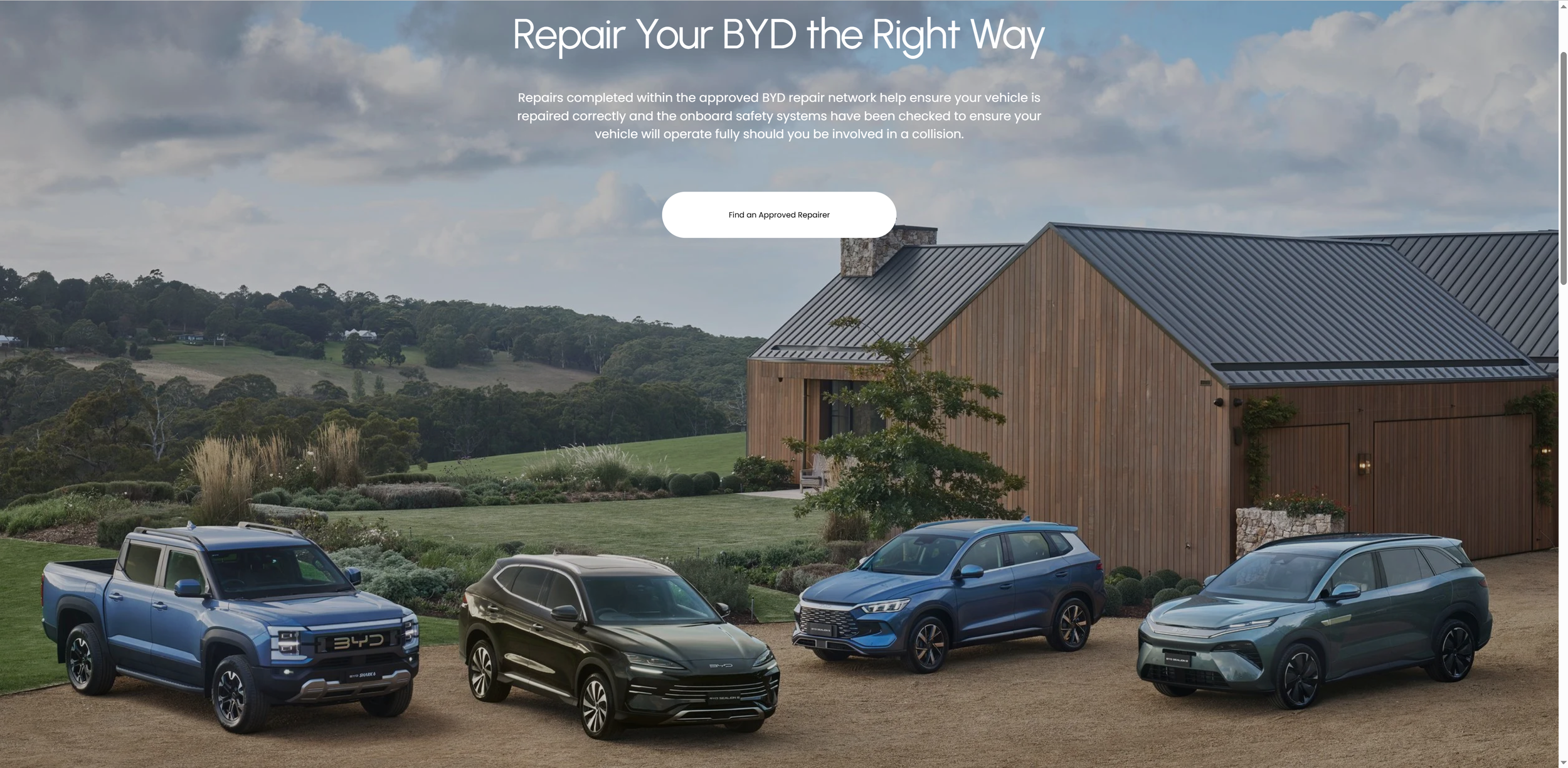 BYD Approved Repair Network website created by FrameTheory Visuals
