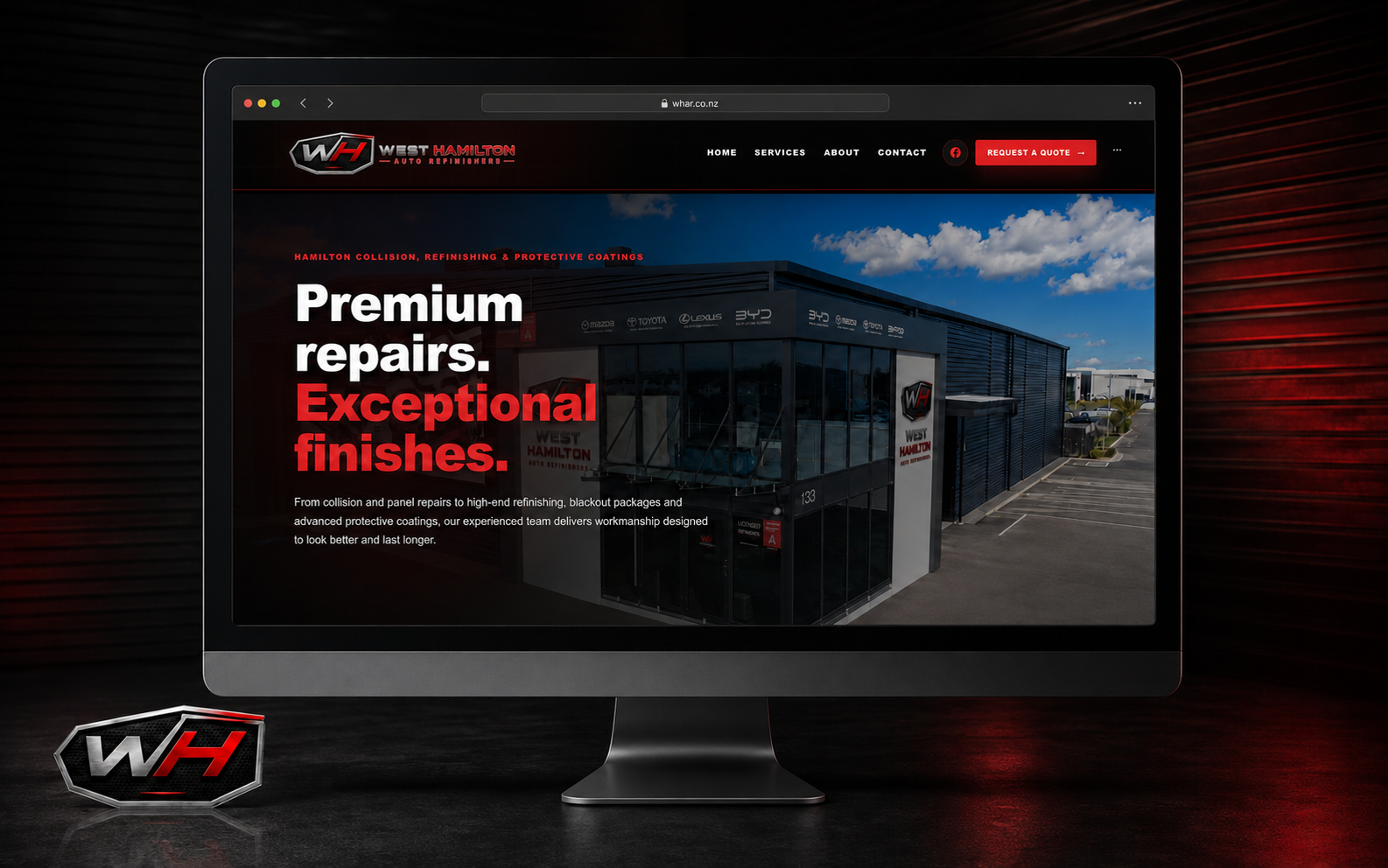 West Hamilton Auto Refinishers website transformation by FrameTheory Visuals