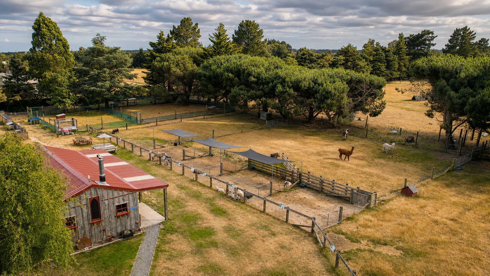 Aerial view showing the full Glenlothian Farm property