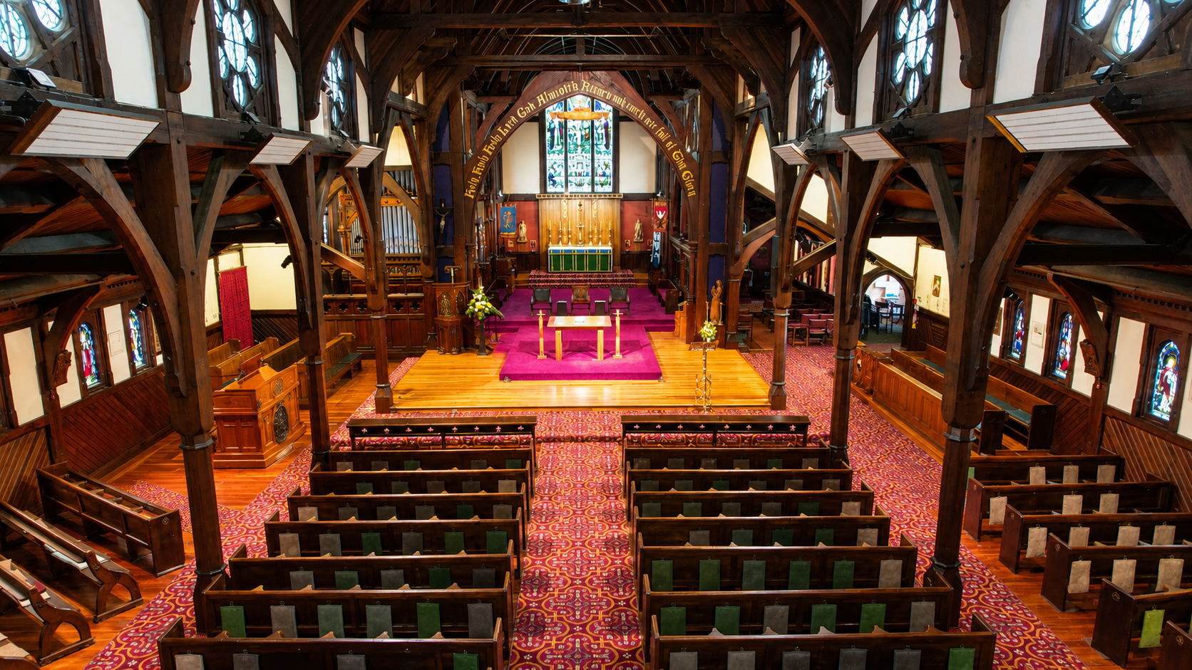 Interior architectural photography of the historic St Michael's Church in Christchurch