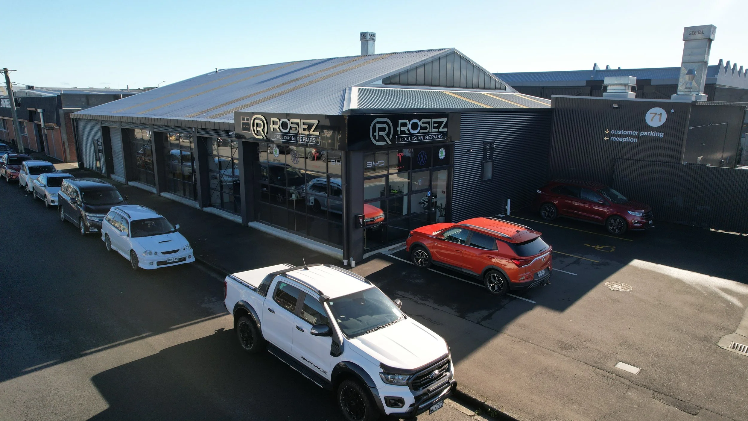 Original aerial photograph of Rosiez Collision Repairs before detailed editing