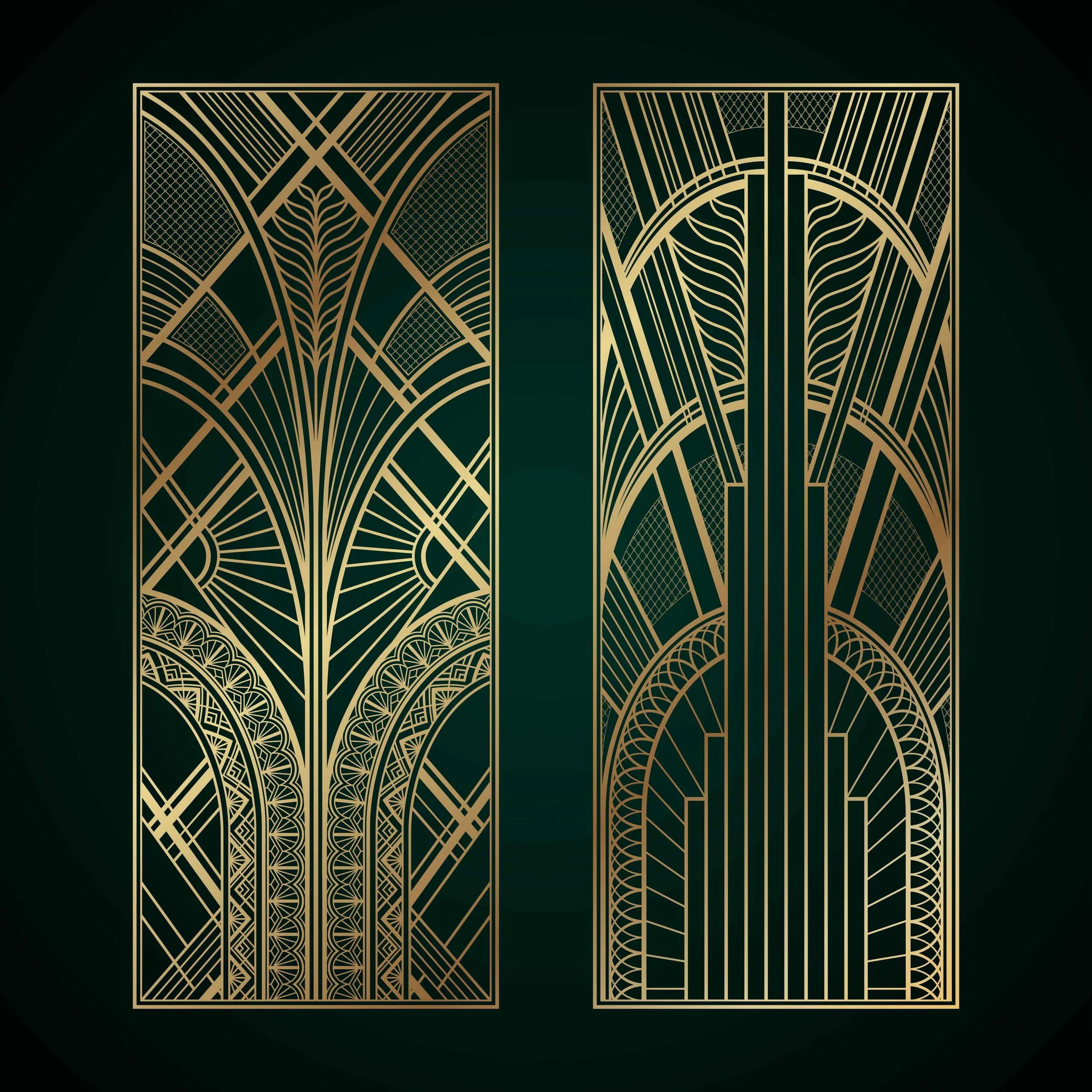 Art deco style gold line art illustration with geometric patterns. This is a professional business setting for Jade Partners, a boutique advisory firm, providing a psychology-based approach to exit planning, growth, and value optimization.