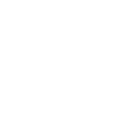 Black and white outline of a church building with a cross on the roof and bushes in front.