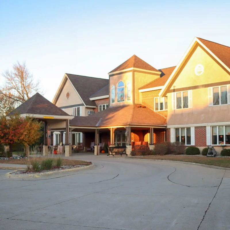 Exterior of St. John's Lutheran Home entrance in Springfield Minnesota