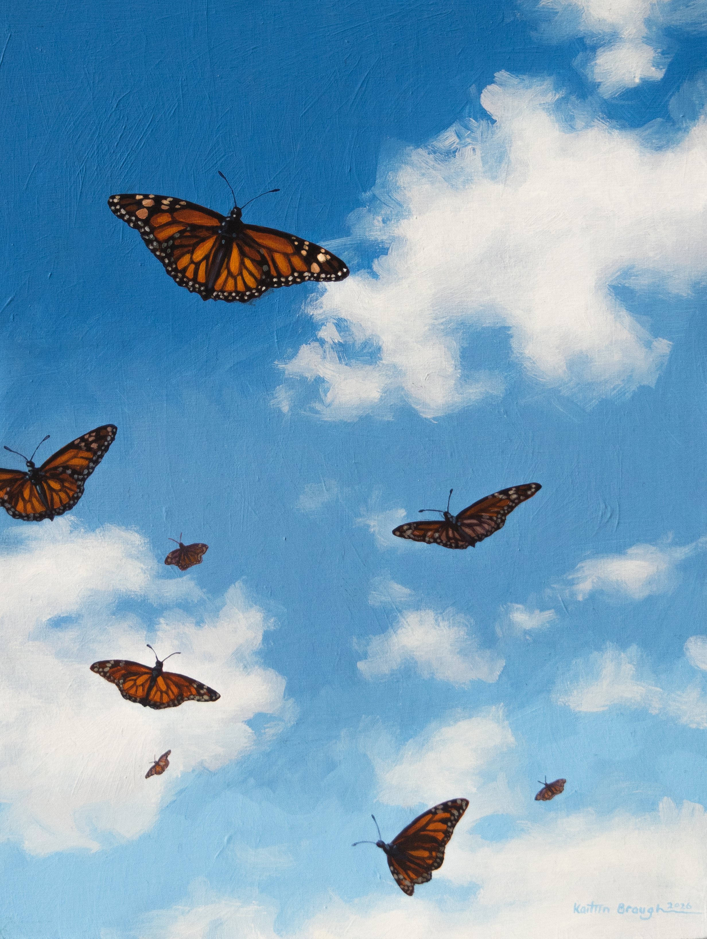 Overhead. 9" x 12". Acrylic on Pine. 2026.