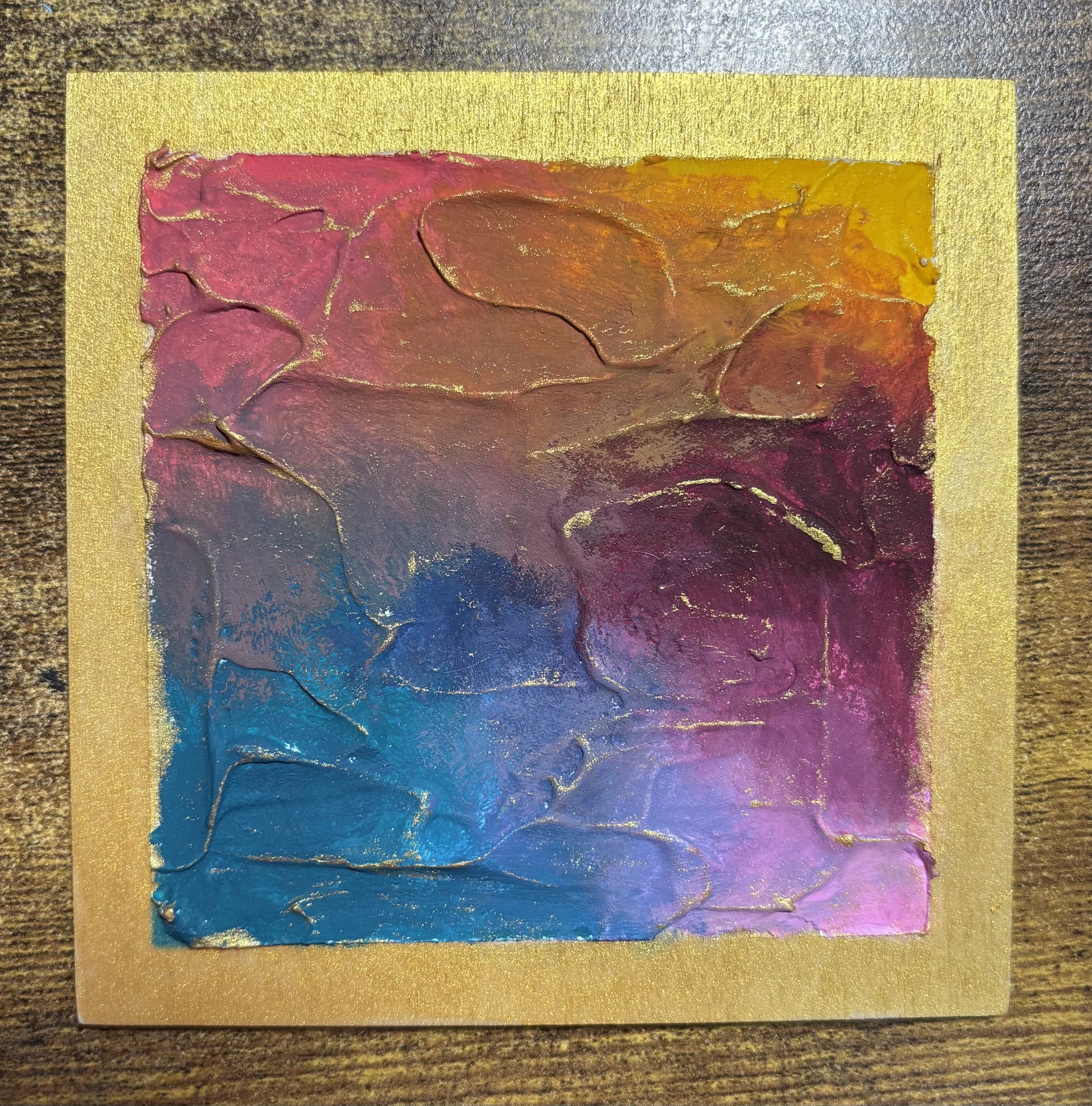 "Gilded Blend"

Texture paste and acrylic on wood panel