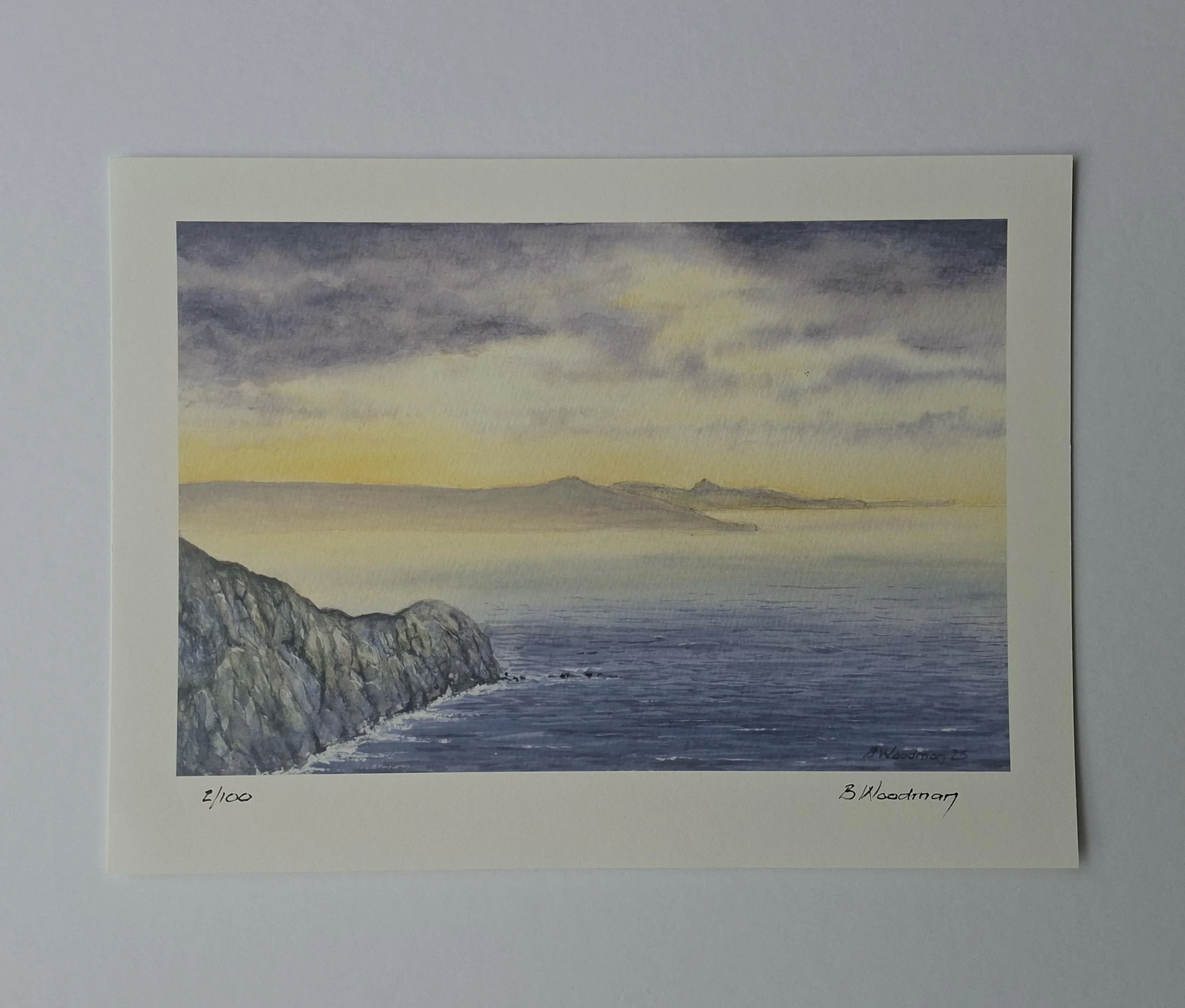 Print - View looking Southwest from Pwll Deri