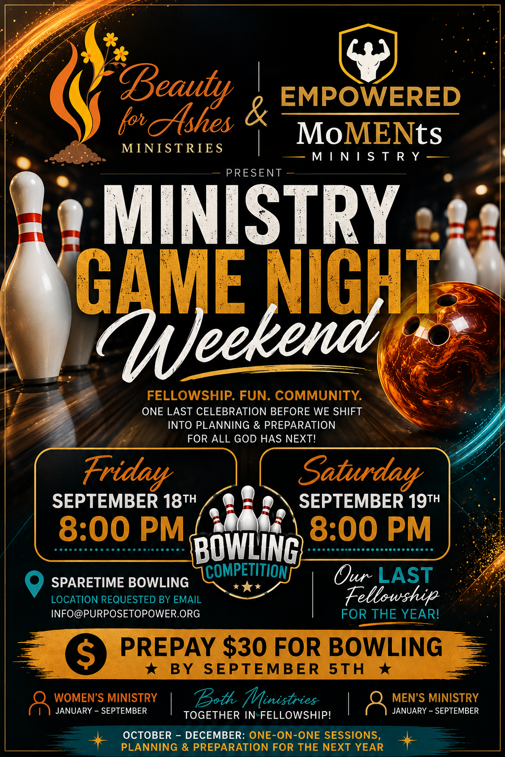 Ministry Game Night Weekend – Bowling Registration