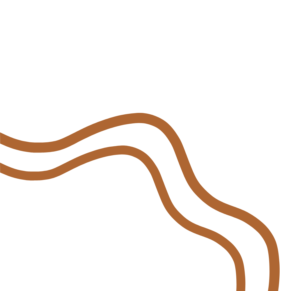 Line drawing of a woman practicing yoga, sitting cross-legged with hands in prayer position, outlined in black with brown lines beneath.