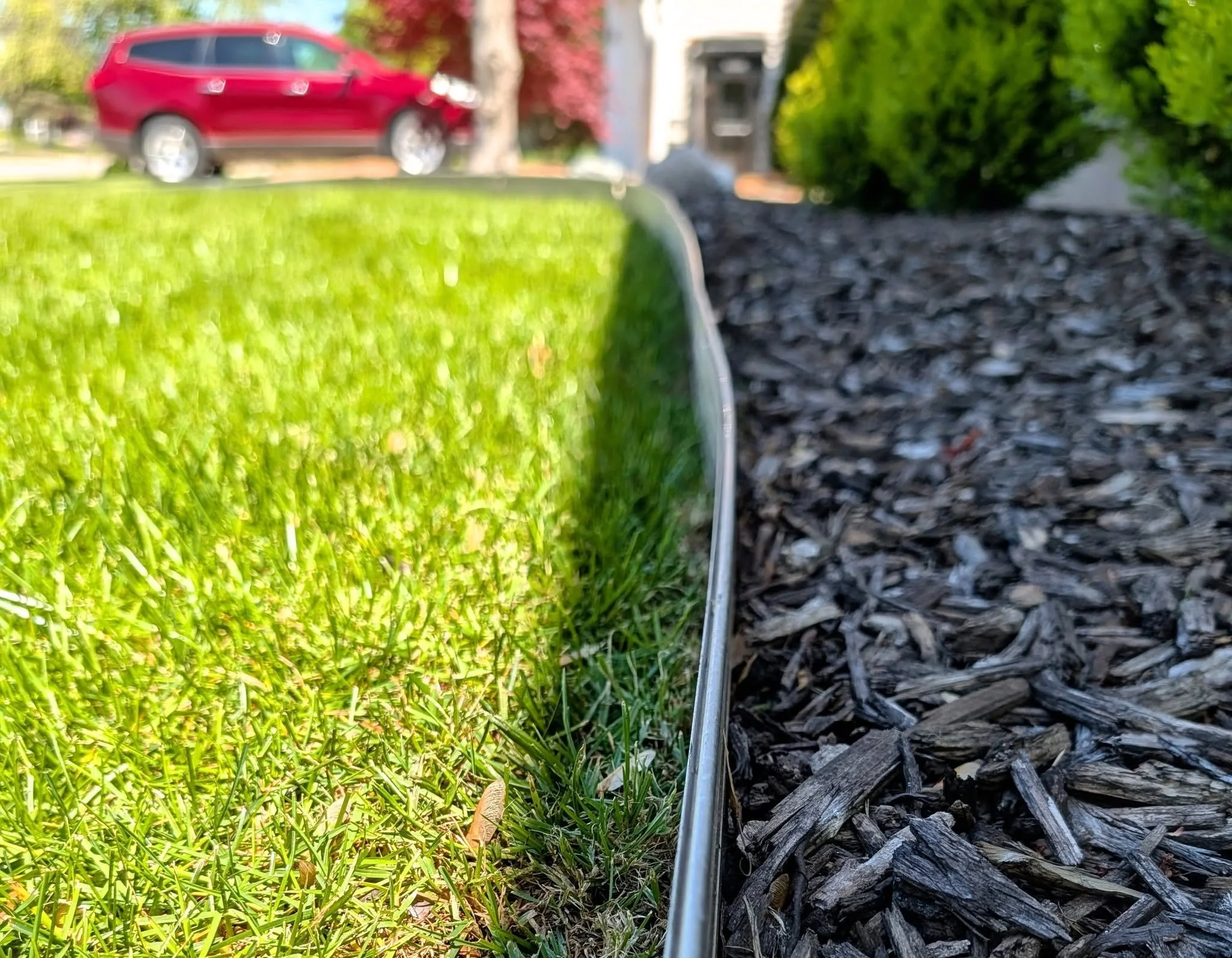 Grandville: Why do we edge landscape beds? Because we compost and mulch landscaped areas so much that turf desperately wants to grow there. The soil is so rich that we literally have to put up walls to keep grass out.