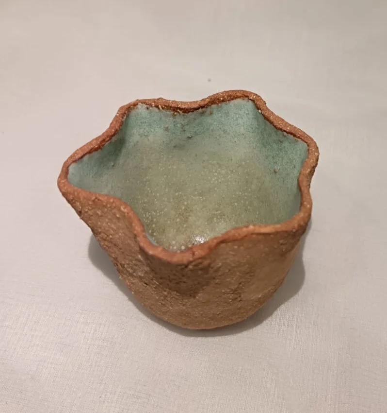 Cup en grès et émail turquoise