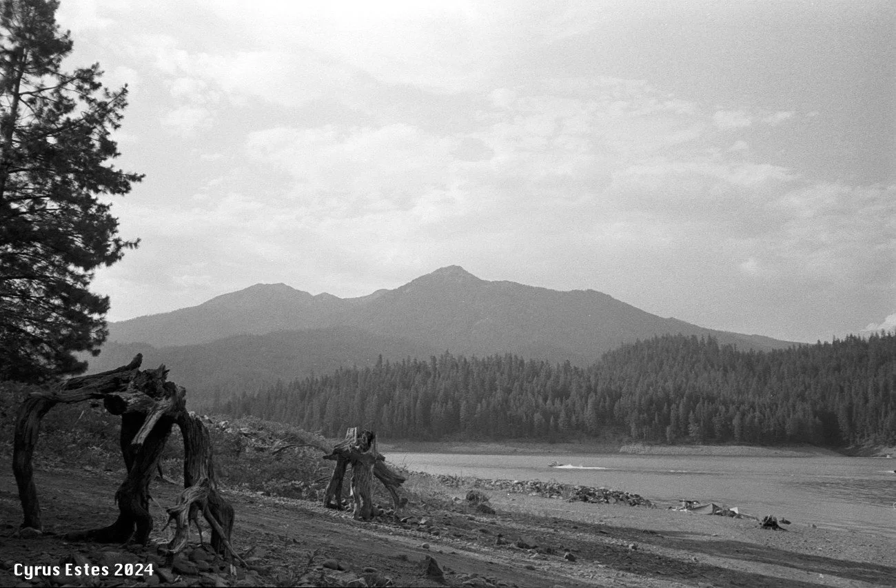 Trinity Lake, California. Ricoh YF-20, Kodak 400 TMax 35mm film.