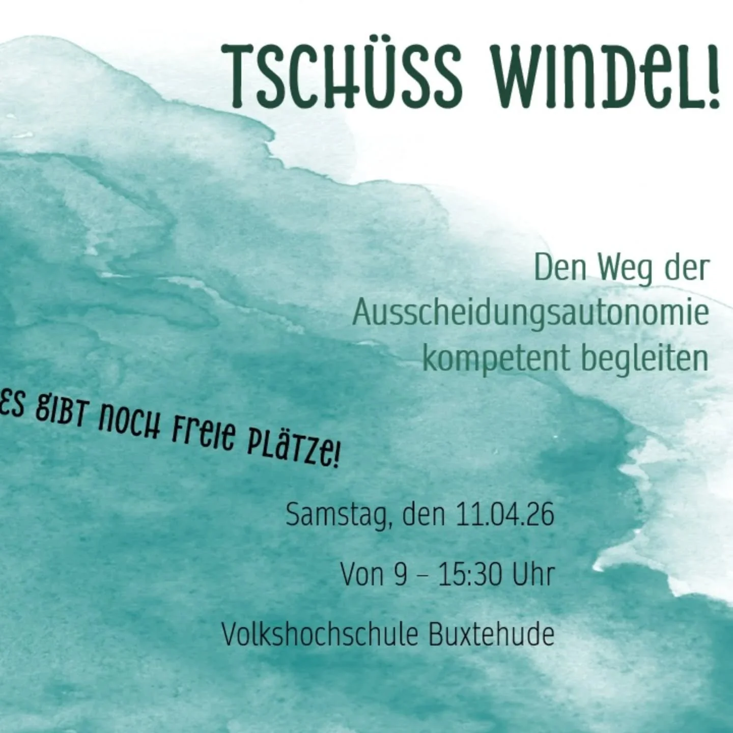 +++ Letzter Kurs vor meiner Pause +++

"Potty Training", "Trocken" oder "Sauberkeitserziehung" sind nach wie vor g&auml;ngige Begriffe, welche rund um das Thema Ausscheidung im Kleinkindalter kursieren. Doch betrachten w