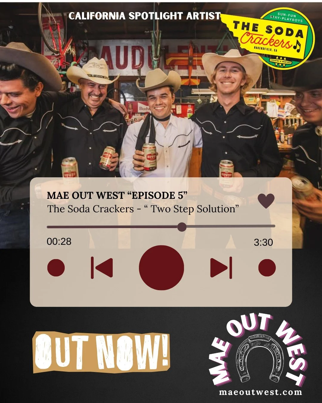 California Spotlight Artist of the Week: The Soda Crackers.

Bakersfield has never stopped producing real country music. The Soda Crackers are proof. 

Their new album drops in December, and I featured their track &ldquo;Two Step Solution&rdquo; on E