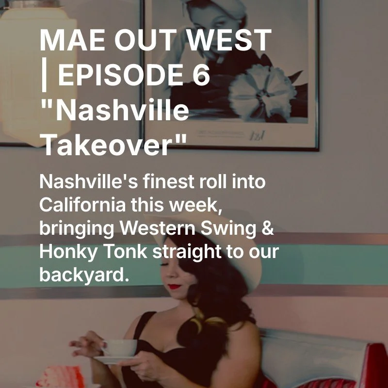 Full Episode Here:
https://open.substack.com/pub/maeoutwest/p/mae-out-west-episode-6-nashville?r=6tna50&amp;utm_campaign=post&amp;utm_medium=web&amp;showWelcomeOnShare=true

#westernswing #honkytonk #radio #maemccoy