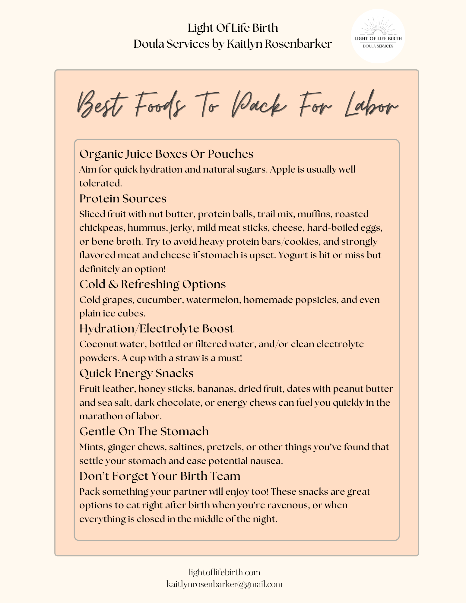 A Simple Guide to the Best Foods for Labor