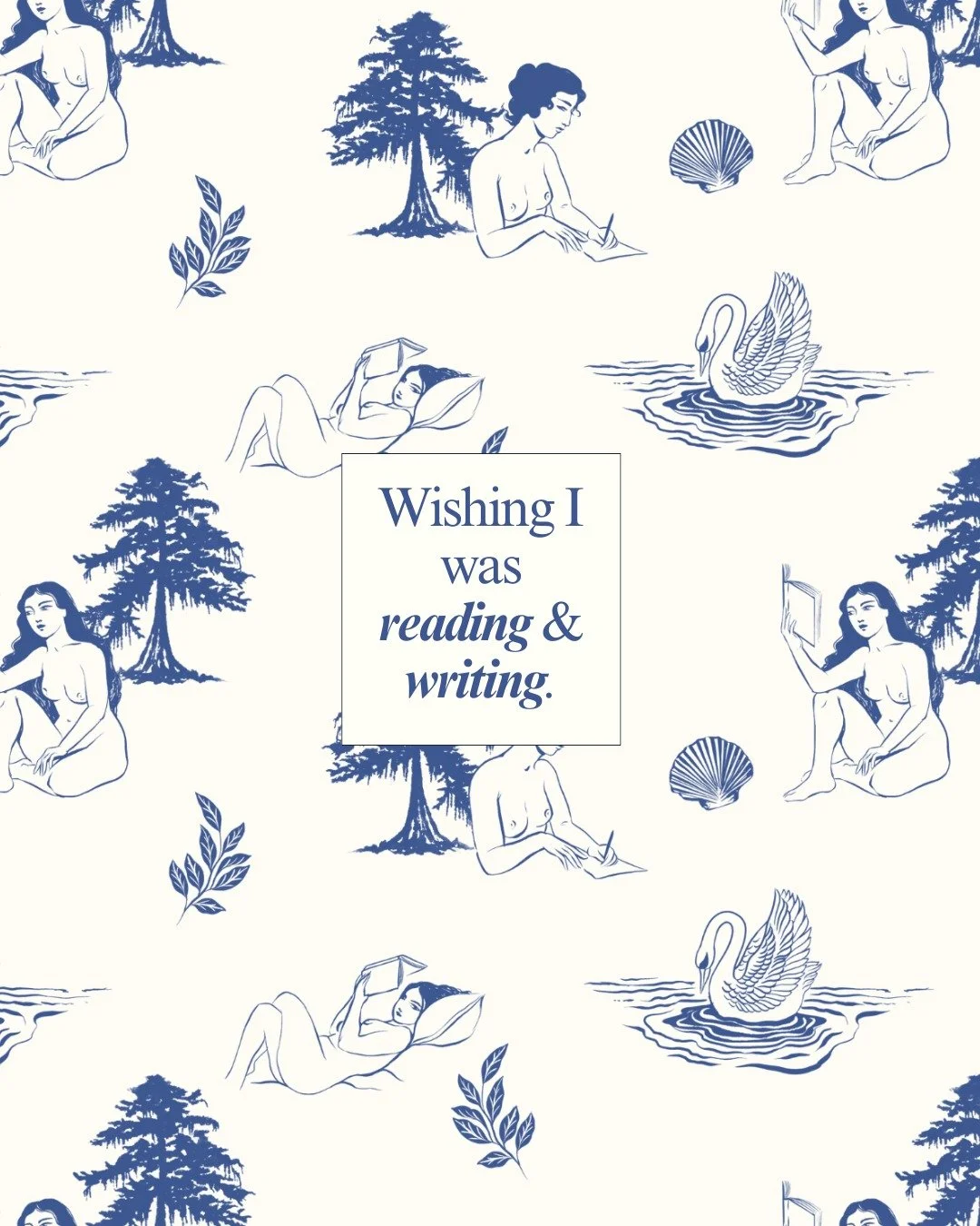 I love these custom illustrations by @spectralgardens. They remind me of one of my alter egos&mdash; a well-fed, nude Renaissance woman luxuriating in timelessness. I want to be her! 

Alas, I am not. But I strive for moments of extreme peace that ca