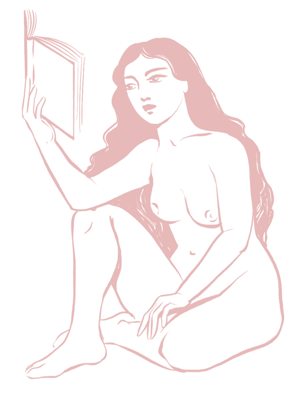 Figure Drawing of Woman Reading