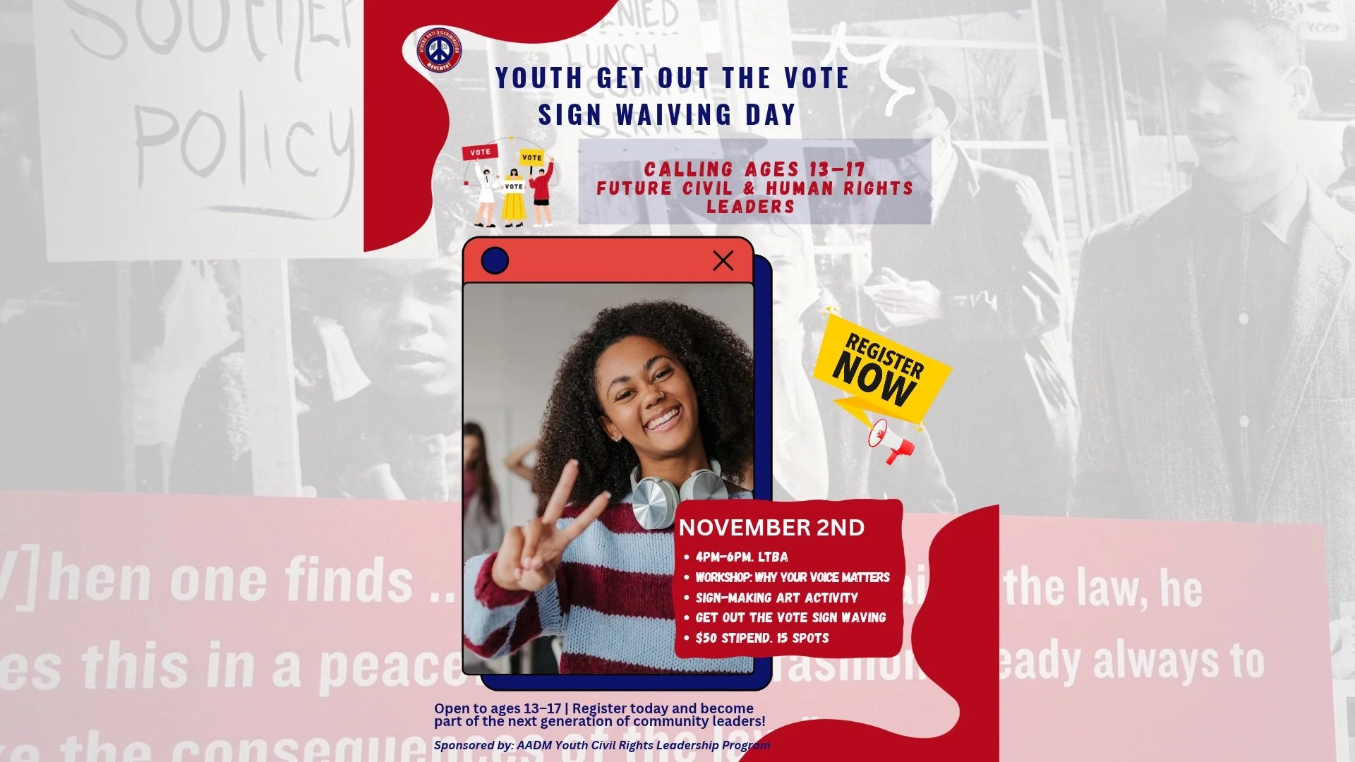 Youth Get Out the Vote Sign-Waving Day