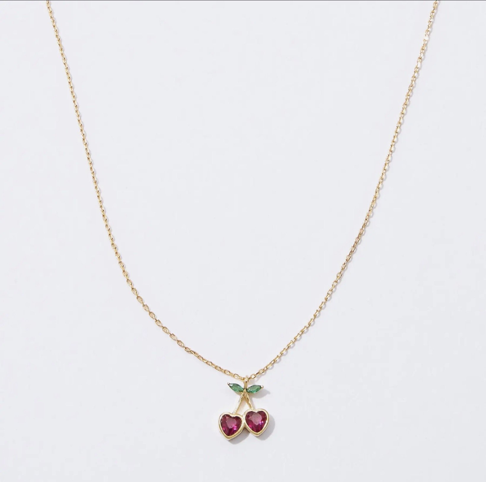 Gold cherry necklace