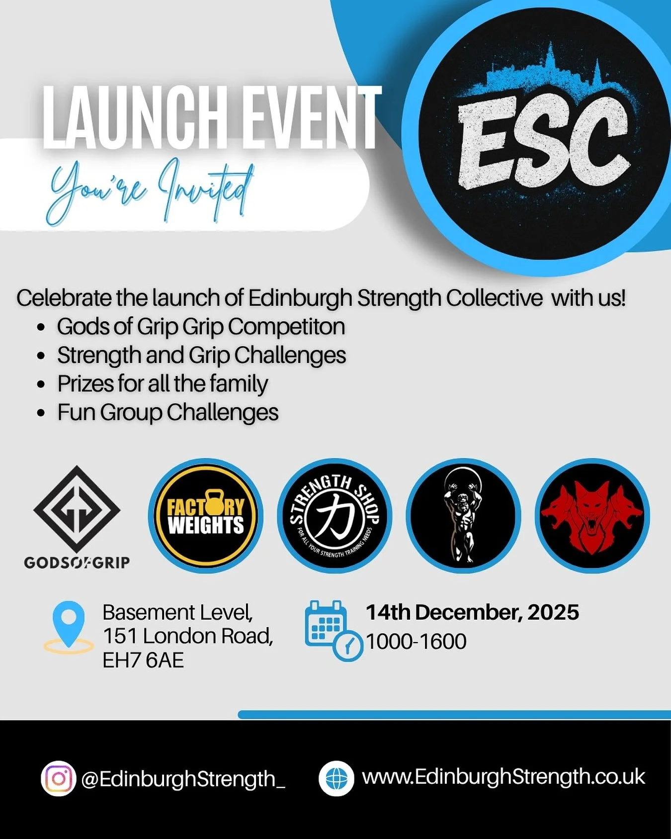 SAVE THE DATE! 📆

Alongside our Grip of the Highlands competition (the only @godsofgrip sanctioned event in Scotland FYI 👀), we&rsquo;ll also be having our official gym launch. 

We&rsquo;ll have lots of stalls, fun challenges for all ages to try, 