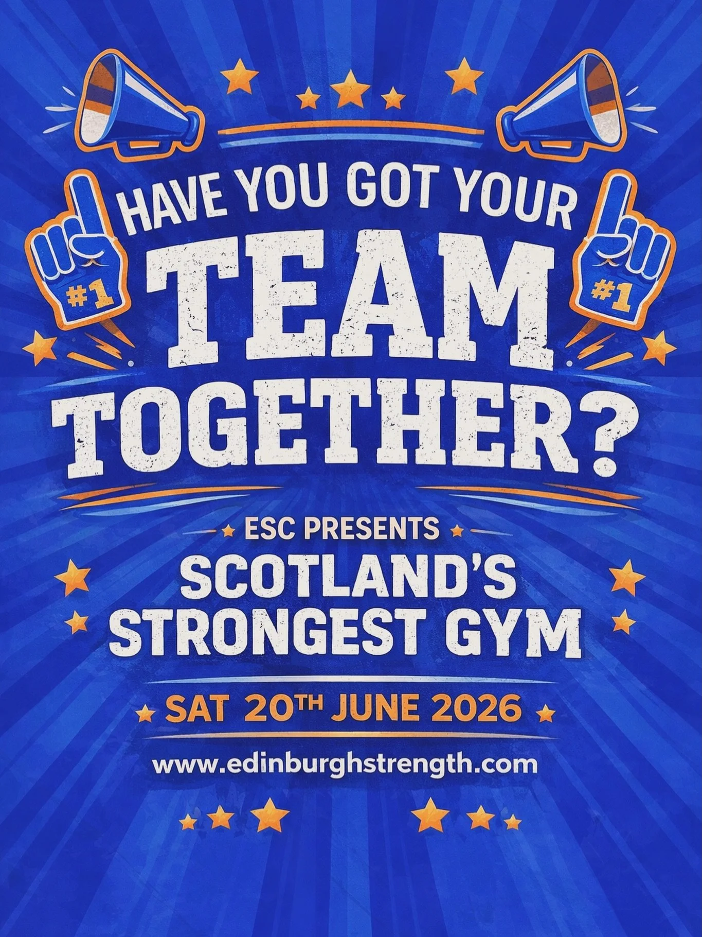 HAVE YOU GOT YOUR TEAM TOGETHER? 

We were overwhelmed with the response to Scotland&rsquo;s Strongest Gym and how much excitement it generated. 

🫵🏻 Have you signed your team up? You can do so via our website. 
We&rsquo;ve opened up more spaces to