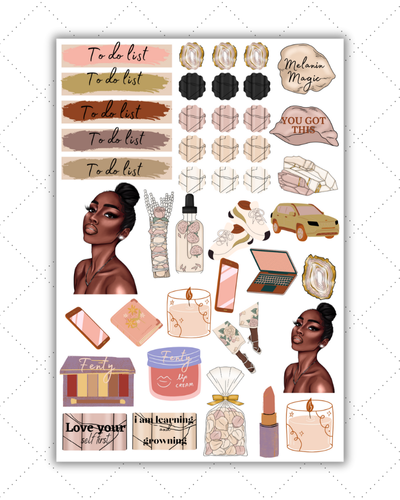 Black Girl Planner Stickers - Black Girl Sticker