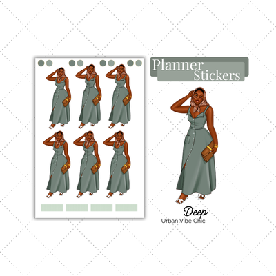 Black Girl Stickers - Long Dress