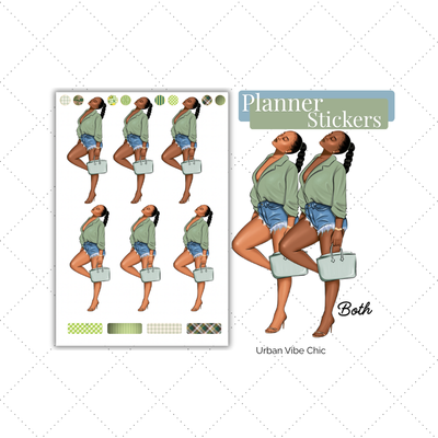 Black Girl Stickers - Tops & Shorts