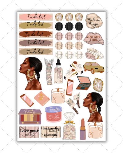 Black Girl Planner Stickers - Black Girl Stickers