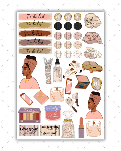 Black Girl Planner Stickers - Black Girl Sticker