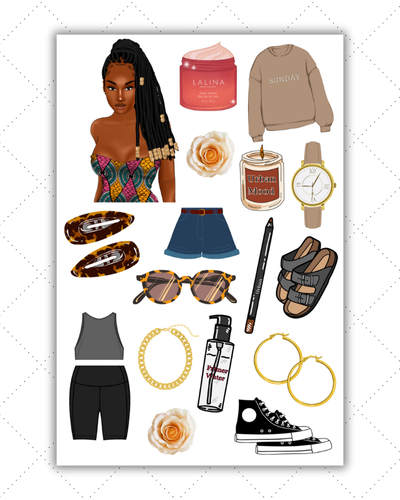 Black Girl Planner Stickers - Black Girl Sticker, Loc Stickers