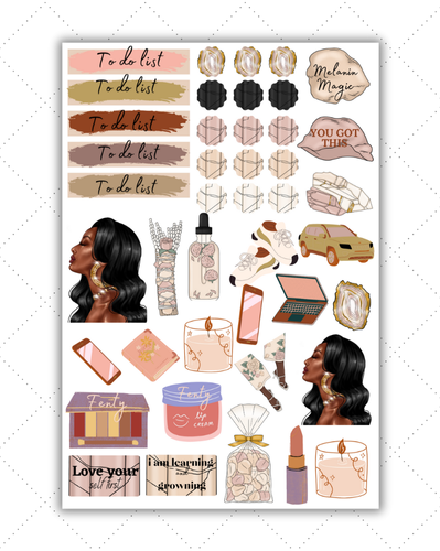 Black Girl Planner Stickers - Black Girl Stickers