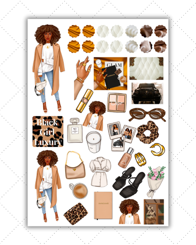 Black Girl Planner Stickers - Black Girl Stickers