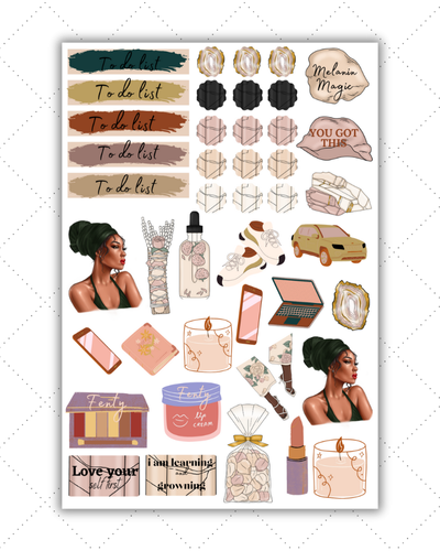 Black Girl Planner Stickers - Black Girl Sticker