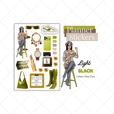 Green Luxury Lifestyle | Black Girl Stickers | Black Girl Planner Sticker