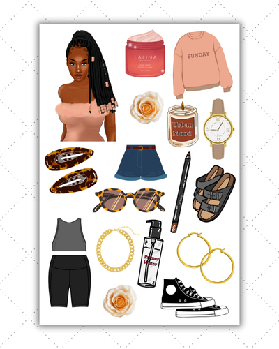 Black Girl Planner Stickers - Black Girl Sticker, Loc Stickers