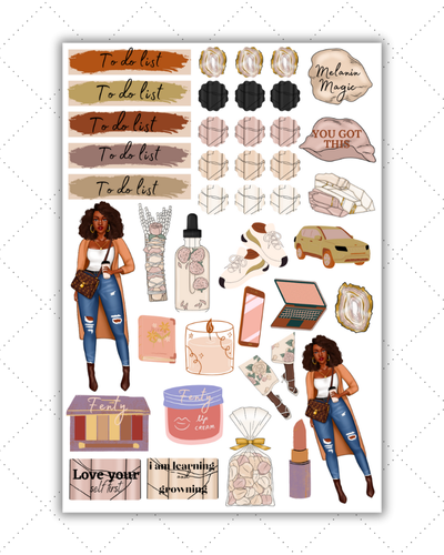 Black Girl Planner Stickers - Black Girl Stickers