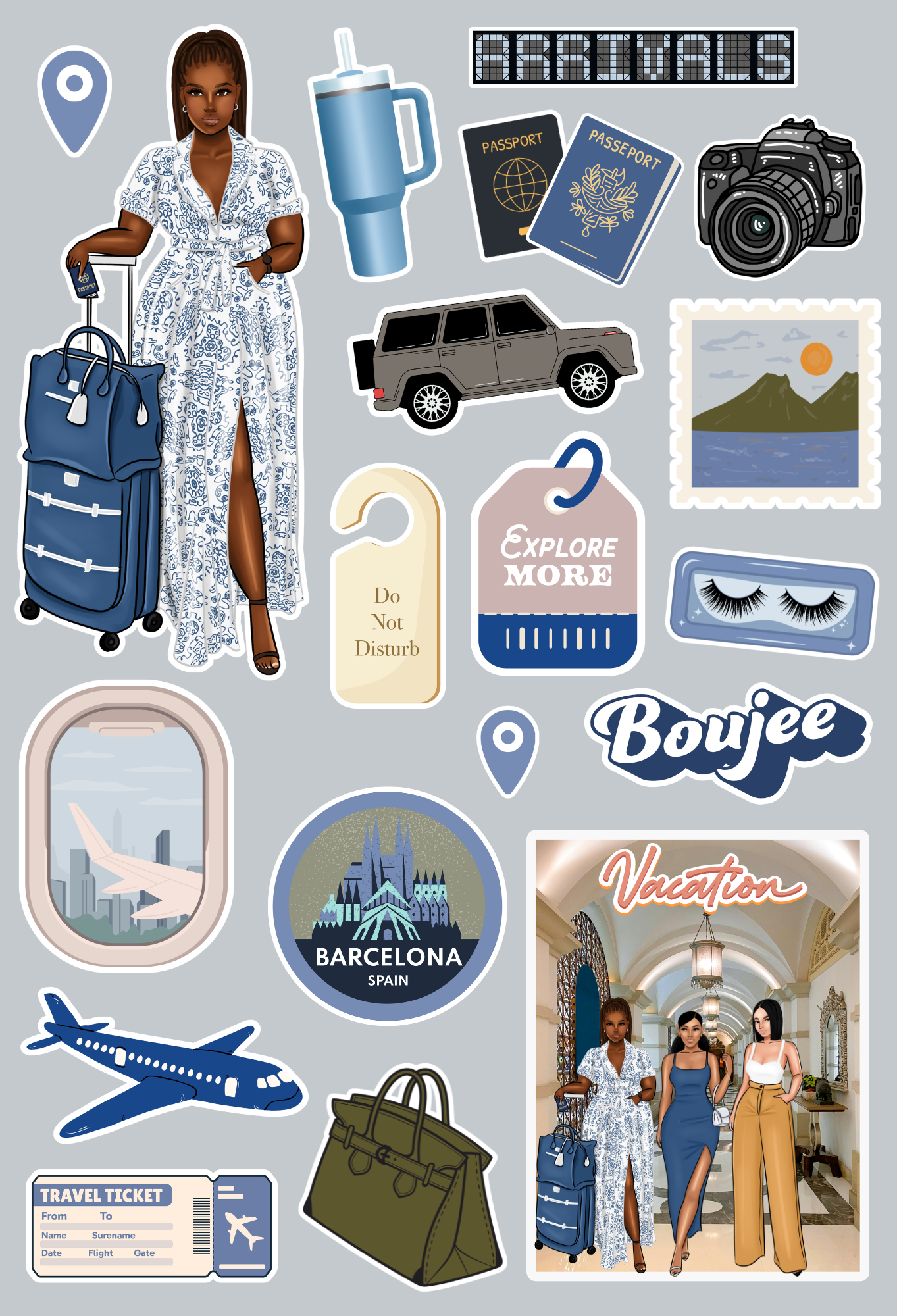 URBAN VIBE CHIC | Black Girl Stationery, Black Girl Stickers, Black ...