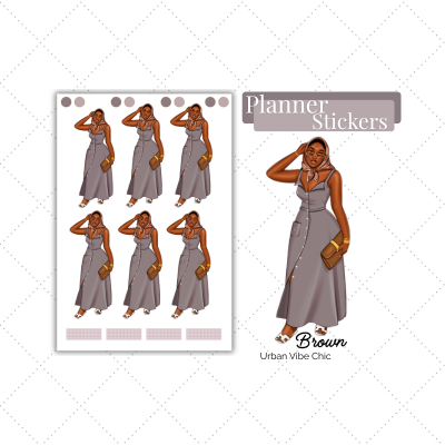 Black Girl Stickers - Long Dress