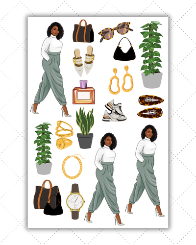 Black Girl Planner Stickers - Black Girl Sticker