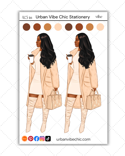 Ready to Ship | Black Girl Planner Stickers | Fast Ship - Clear Glossy