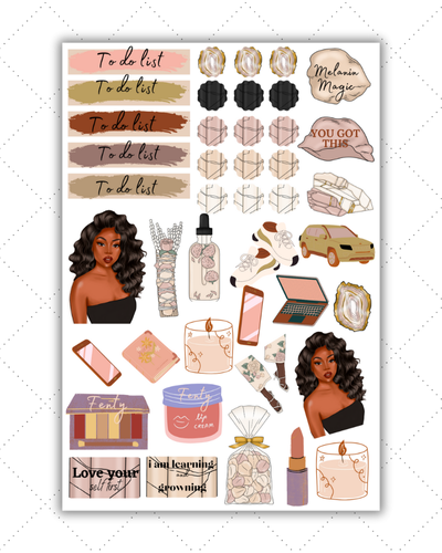 Black Girl Planner Stickers - Black Girl Stickers