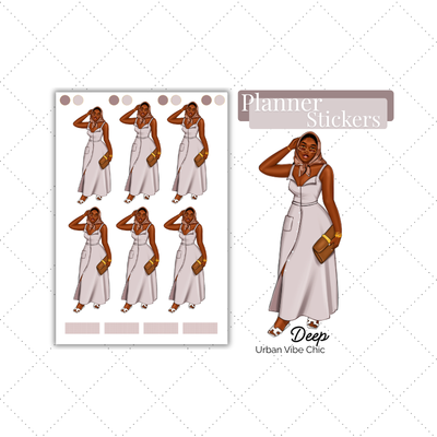 Black Girl Stickers - Long Dress